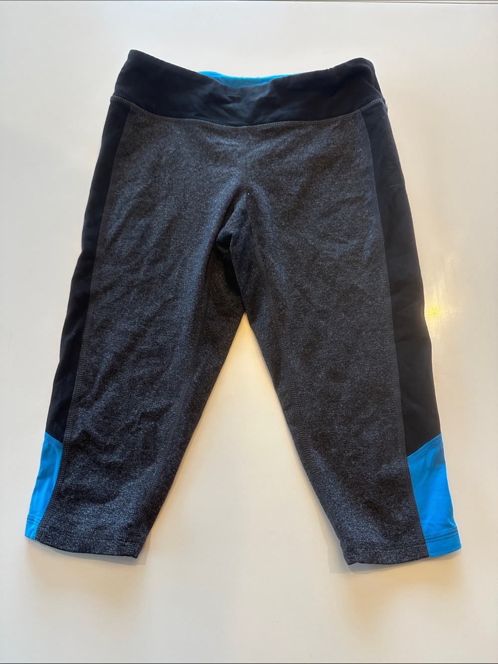 Lucy Black, Charcoal & Bright Blue Capri Leggings